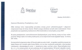 List Burmistrza Gminy i Miasta Sianów do Mieszkańców i Przedsiębiorców z Łaz