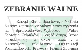 Walne Zebranie Członków Victoria Sianów Walne Zebranie Członków Victoria Sianów