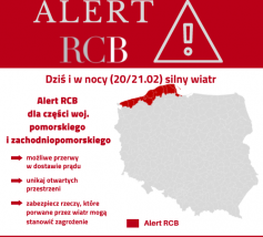 OSTRZEŻENIE II STOPNIA Silny wiatr